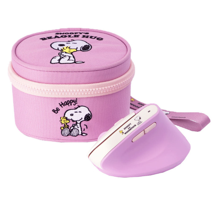 Royche Peanuts Wireless Vertical Mouse Snoopy Low Noise Pouch