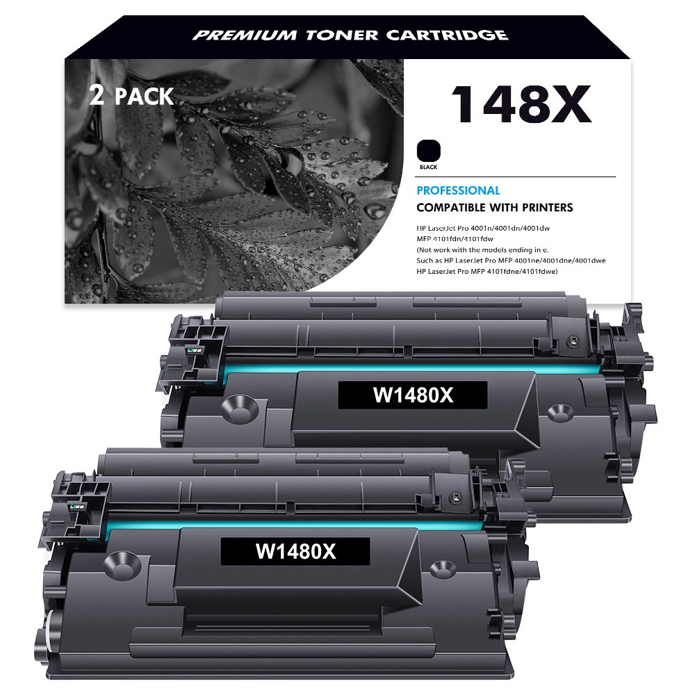 2PK 148X Toner High Yield New Chip Compatible for HP LaserJet Pro 4001 MFP 4101
