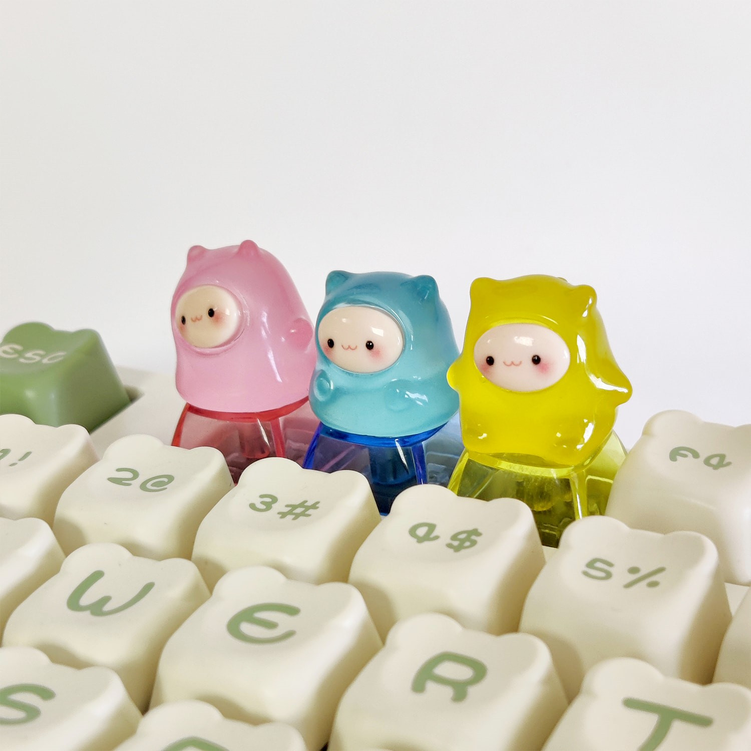 Rainbow Spirits Keycap, 3 Cute Backlit Artisan keycaps for mechanical keyboard