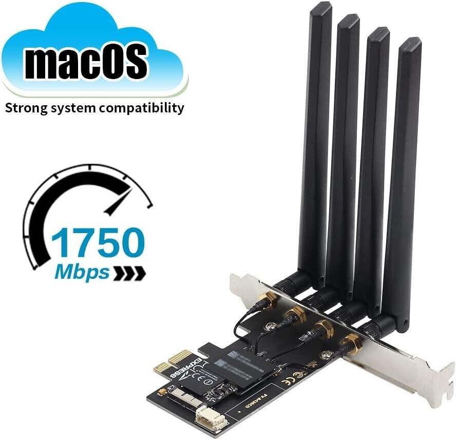 Hackintosh WiFi Dual Band macOS WiFi Card BCM94360CD 802.11a/g/n/ac 1750Mbps