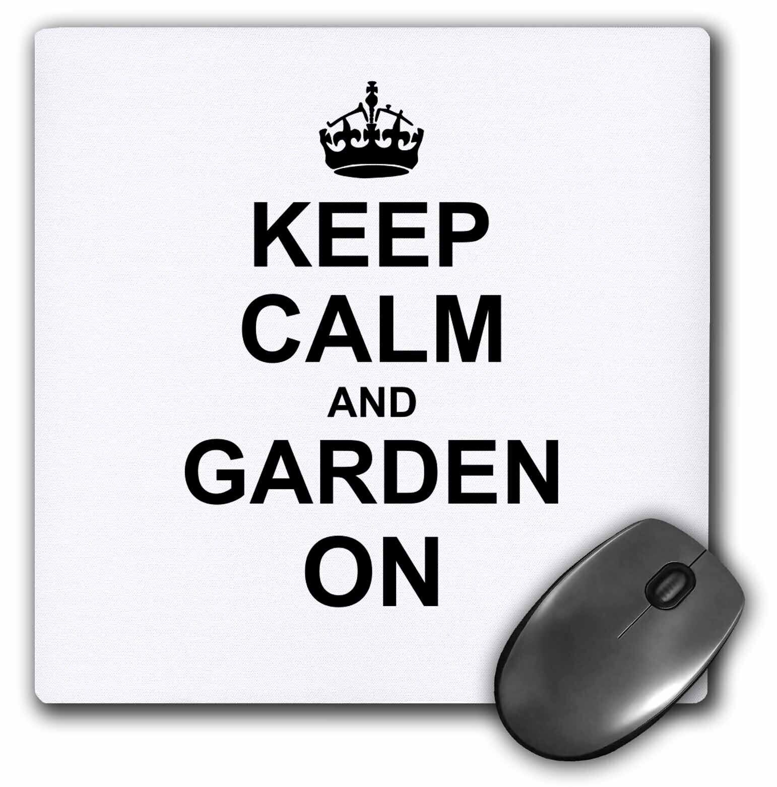 3dRose Keep Calm and Garden on - carry on gardening - gardener gifts - black fun