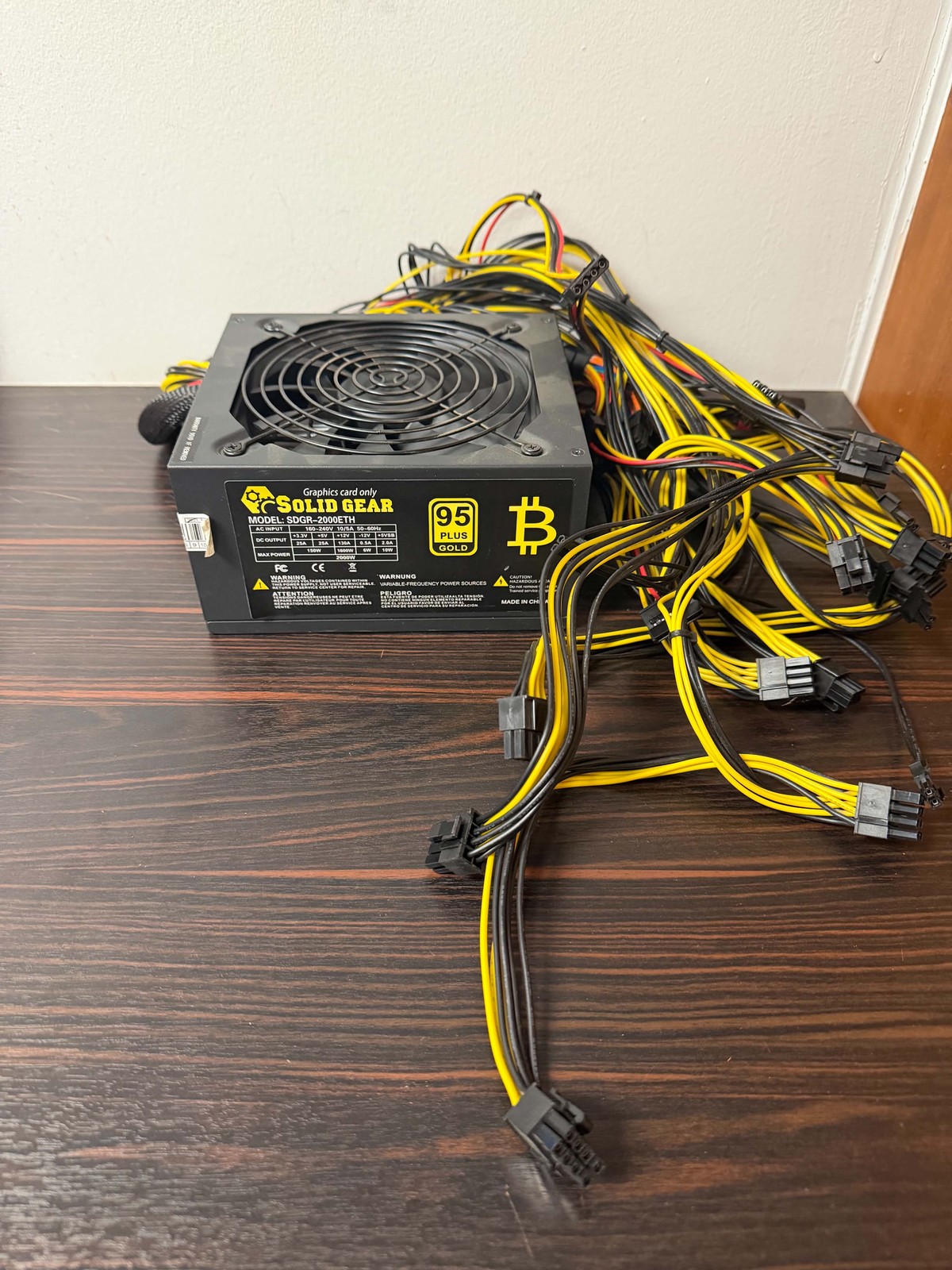 Solid Gear ATX Power Supply Model SDGR-2000ETH AC Input 100-240V 10/5A Very Good