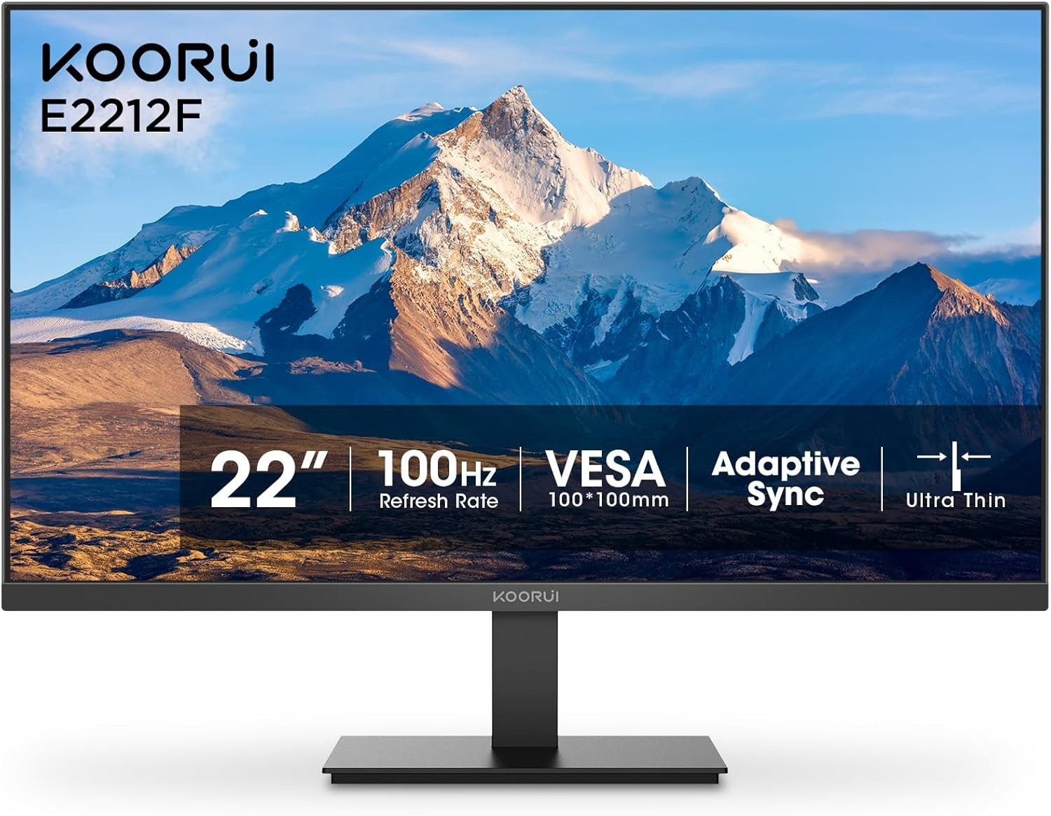 KOORUI 22N1 Full HD 22" 1080P Full HD 75Hz PC Monitor with HDMI VGA Port  (BOO2)