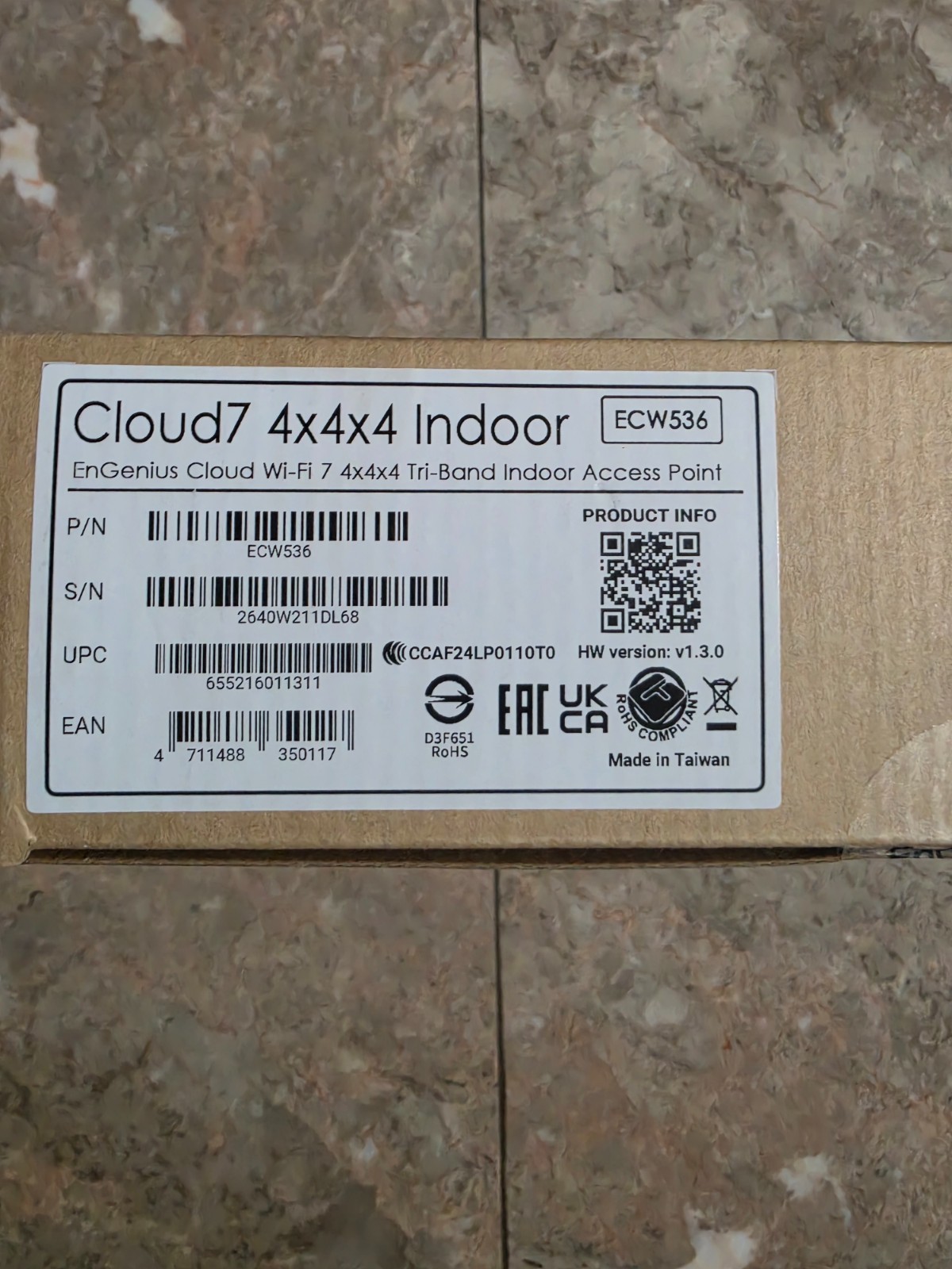 EnGenius ECW536 — Tri‑Band Wi‑Fi 7 4×4×4 Cloud‑Managed Indoor Access Point (TAA