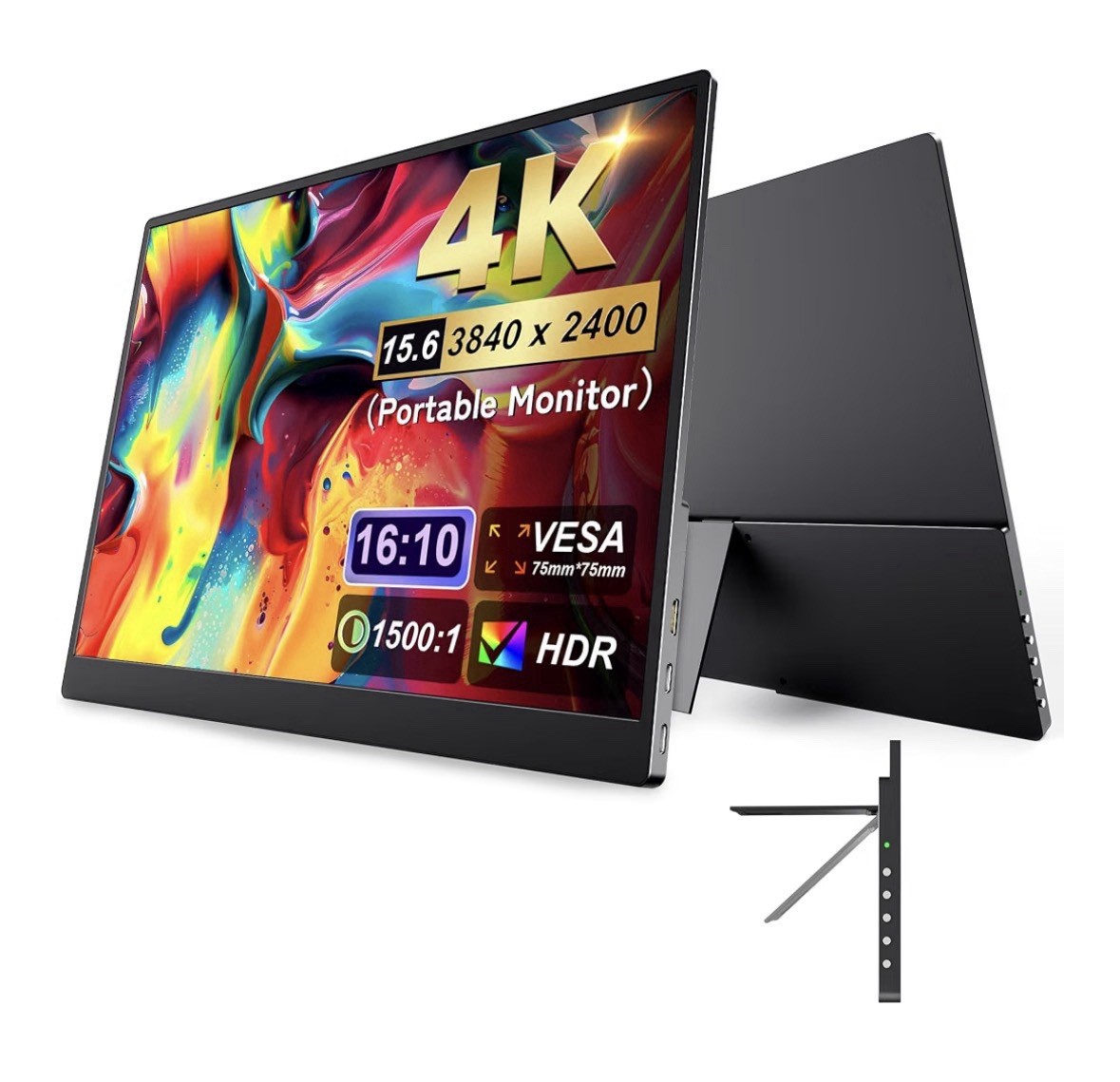 4K Portable Monitor 15.6” IPS USB-C Mini HDMI for Laptop PC Mac Switch