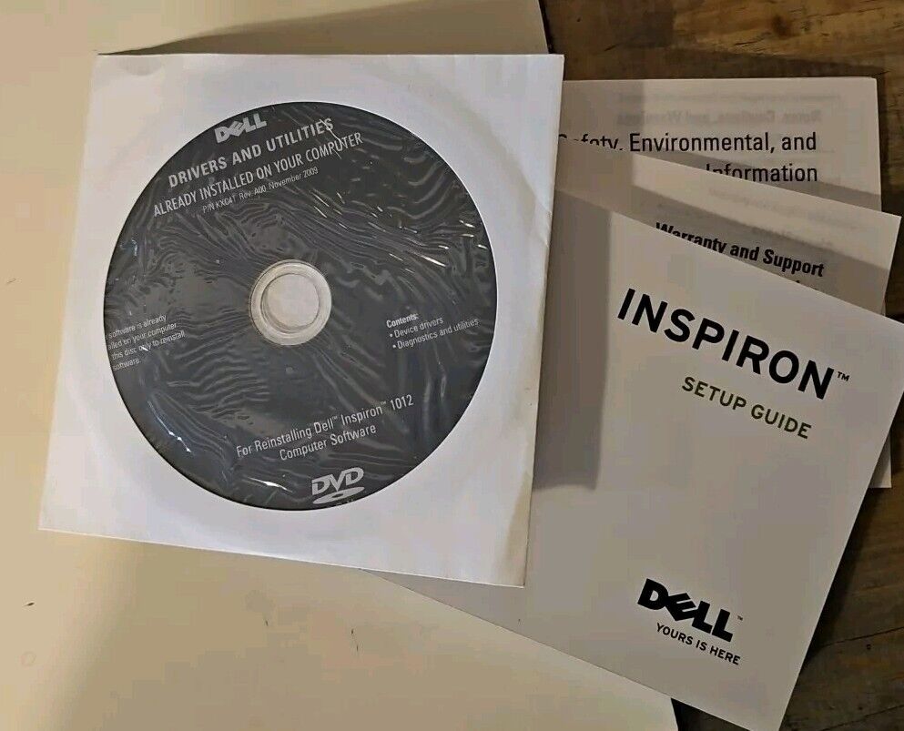 Dell Drivers & Utilities cd Disc Reinstalling Inspiron 1012 SEALED 