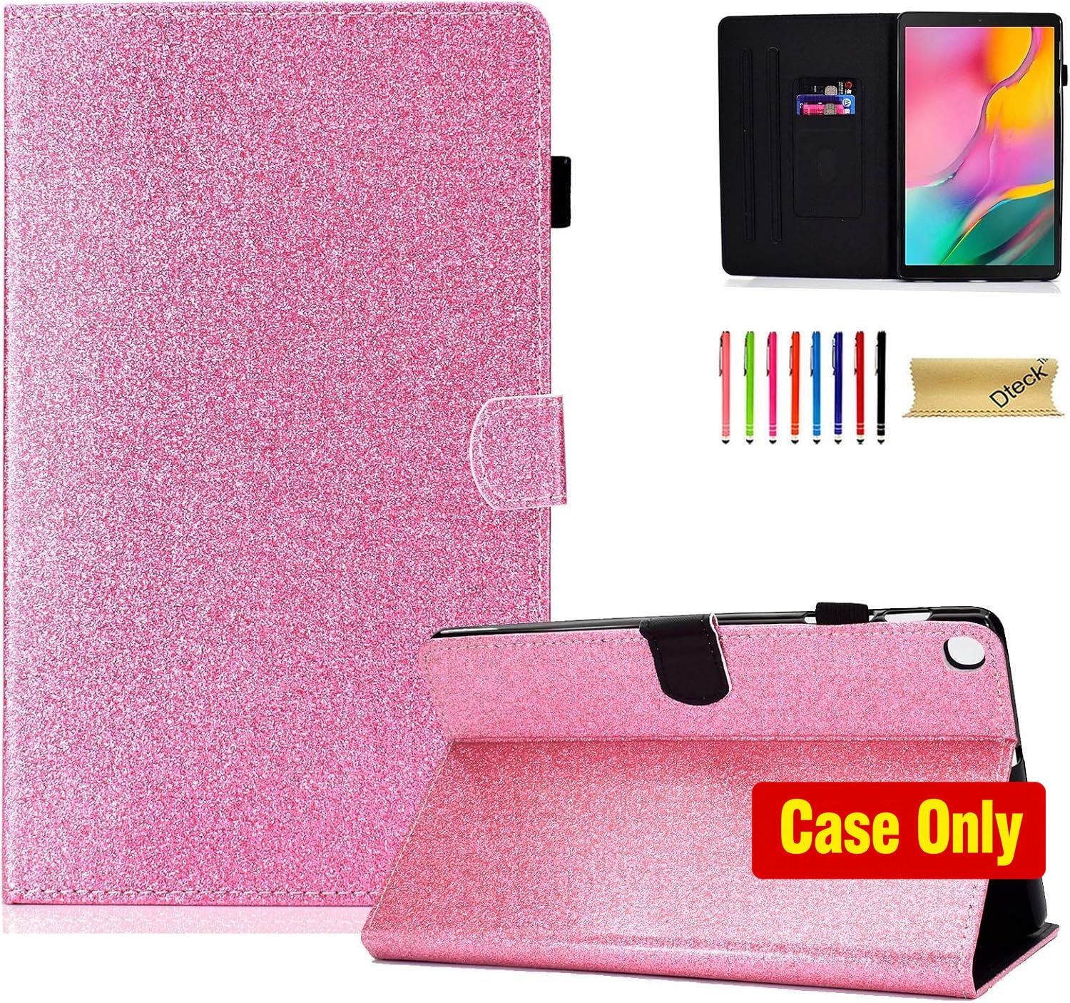 Case for Galaxy Tab A 10.1 2019, Glitter Bling Folio Stand Cover with Pencil Hol