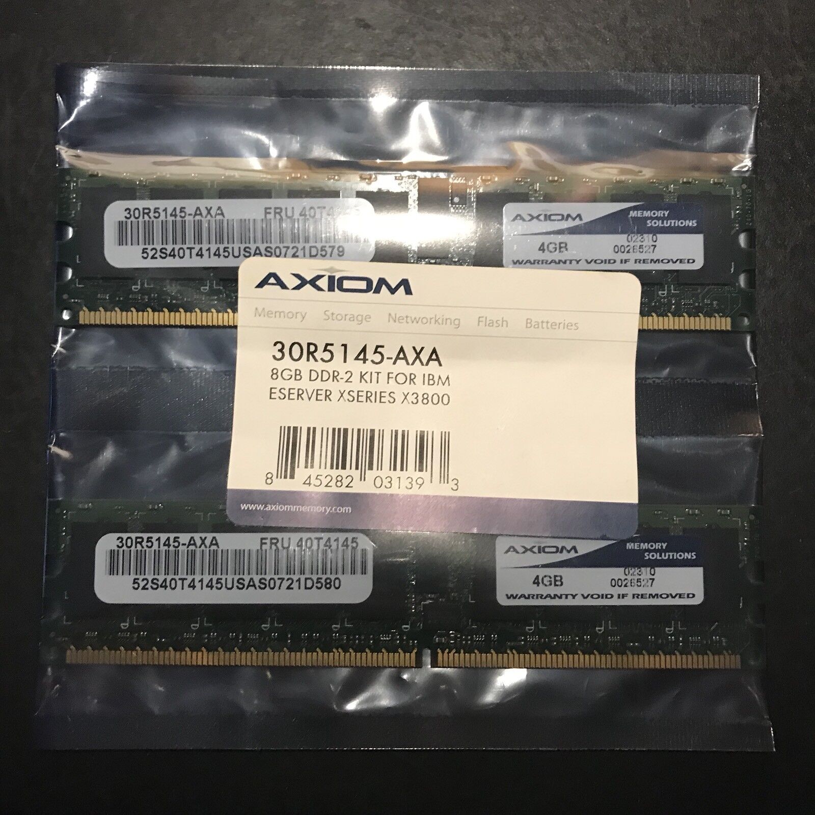 AXIOM 30R5145-AXA 8GB (2x4gb) PC2-3200 DDR2 Server Memory Kit zj