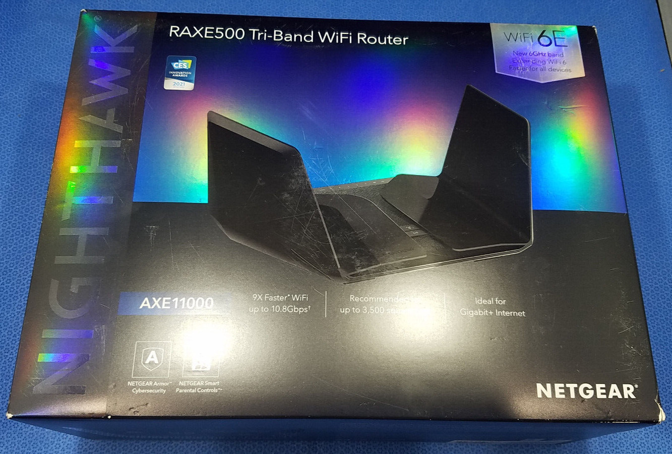NETGEAR Nighthawk RAXE500 AXE11000 Tri-Band WiFi 6E Gigabit Wireless Router