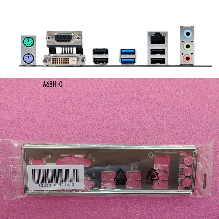Original For Asus A68H-C Shield IO I/O Rear Baffle Backplate Motherboard