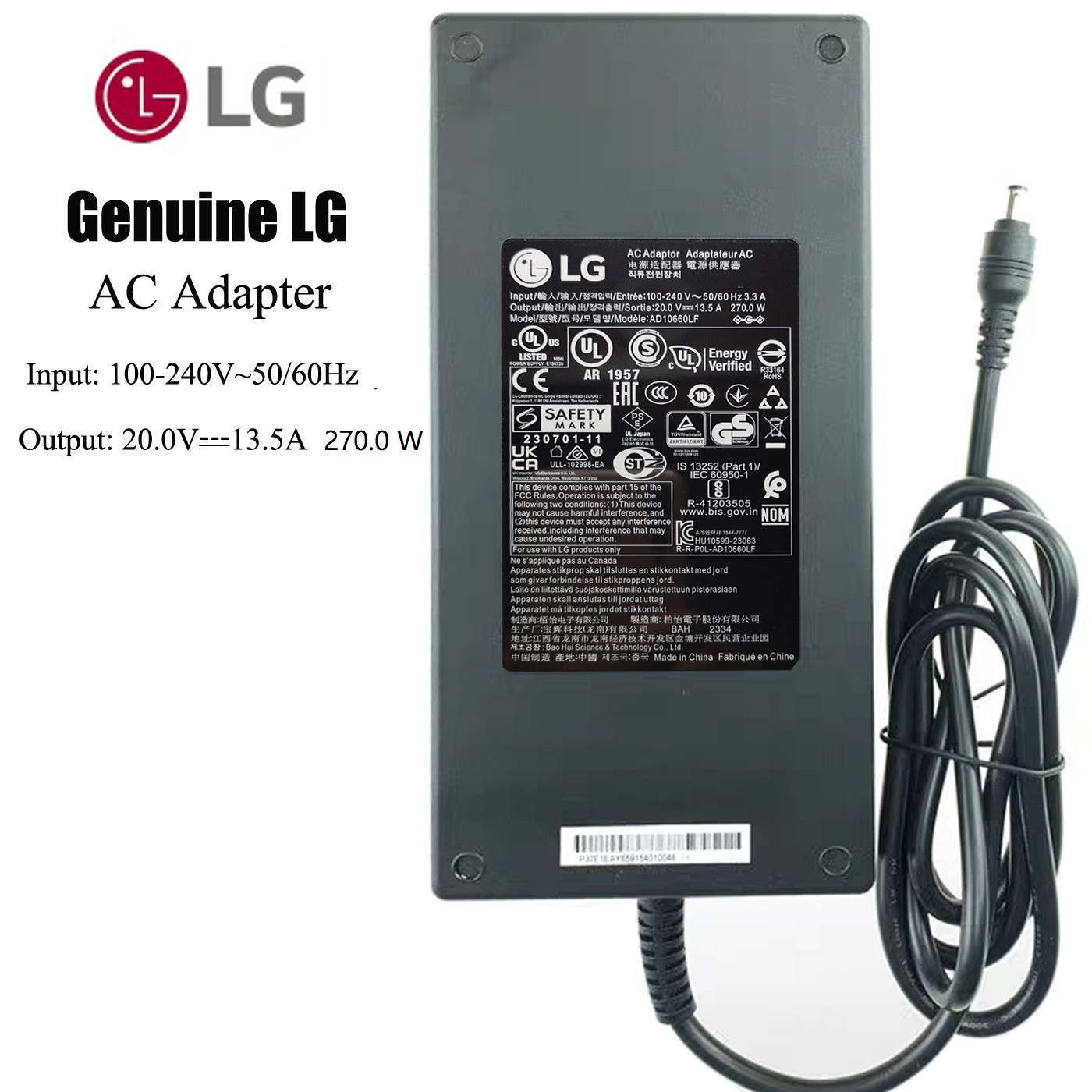 OEM LG 20V AC DC Adapter For AD10660LF 45GS95QE 45GS96QB 45" UltraGear Monitor