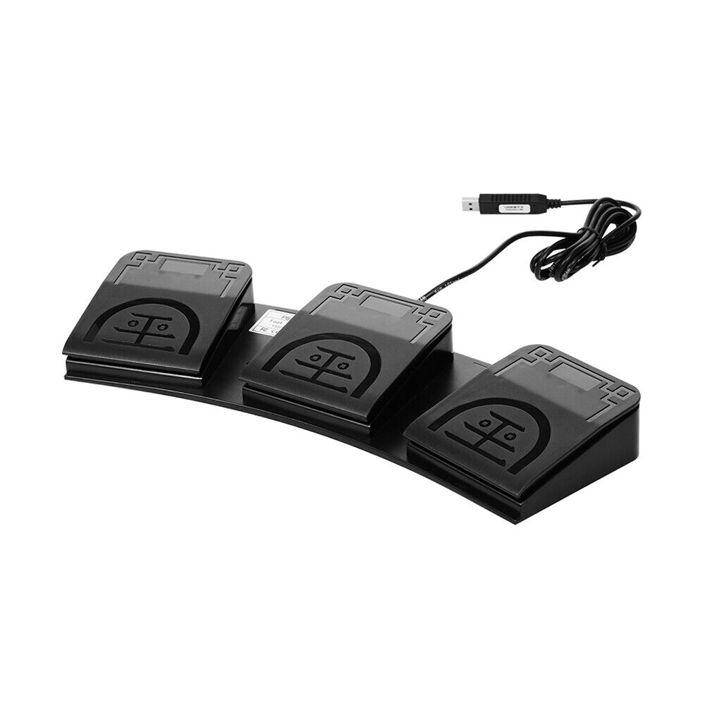 Mechanical USB Foot Control Action 3 Triple Switch Pedal Game PC Media Q9T1