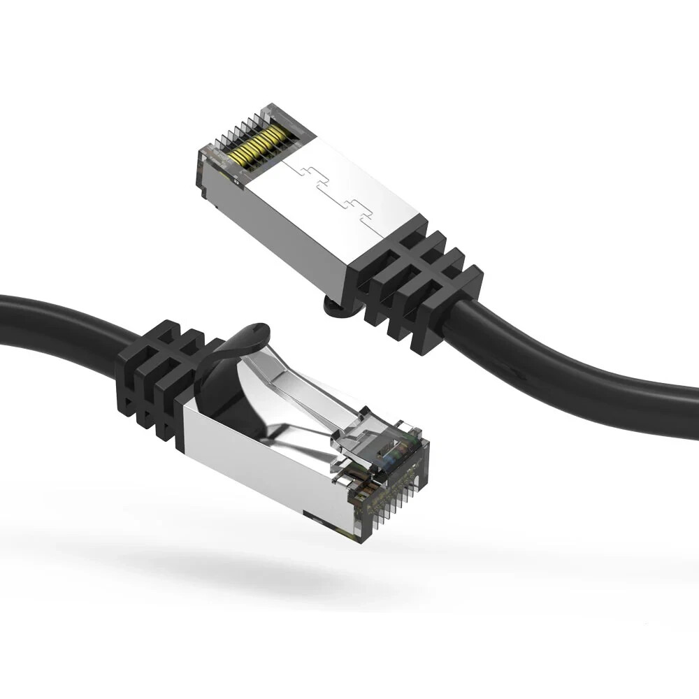 0.5Ft CAT8 S/FTP Ethernet Network Cable Black 26AWG
