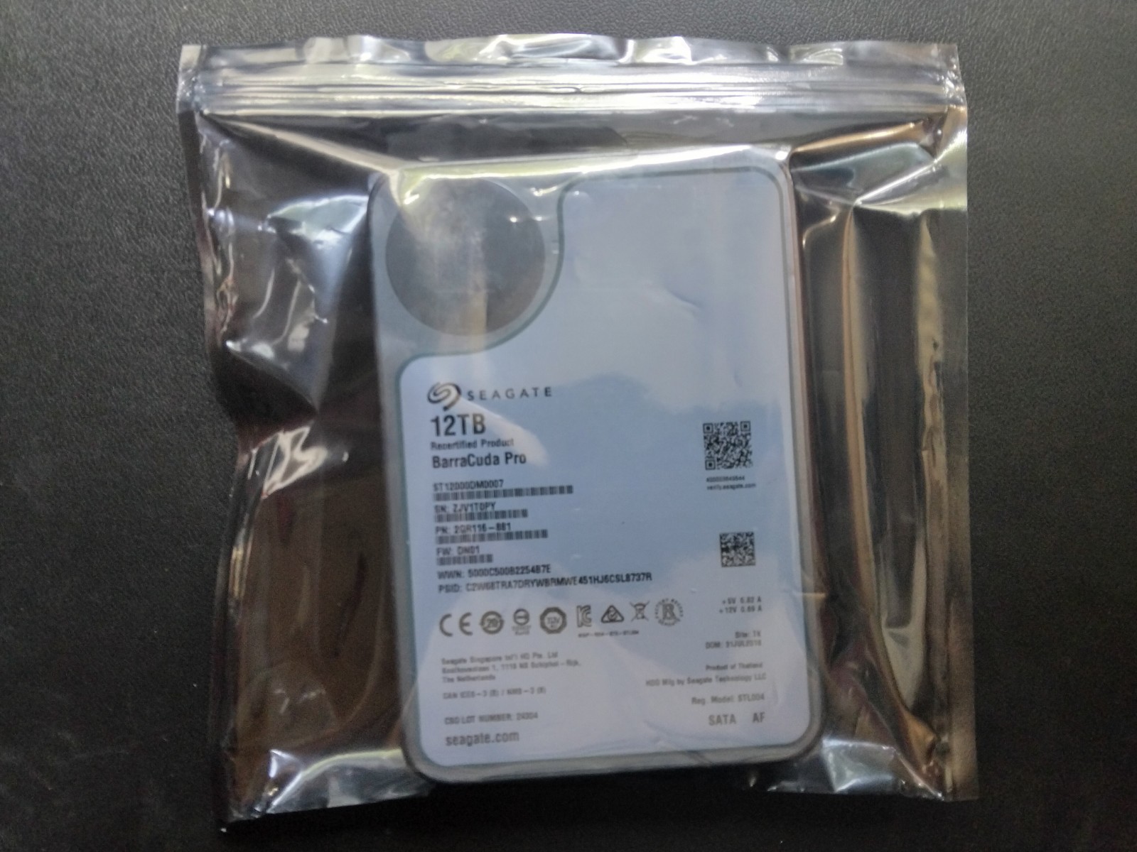 Seagate BarraCuda Pro 12TB 3.5" SATA 7200RPM 256MB HDD ST12000DM0007