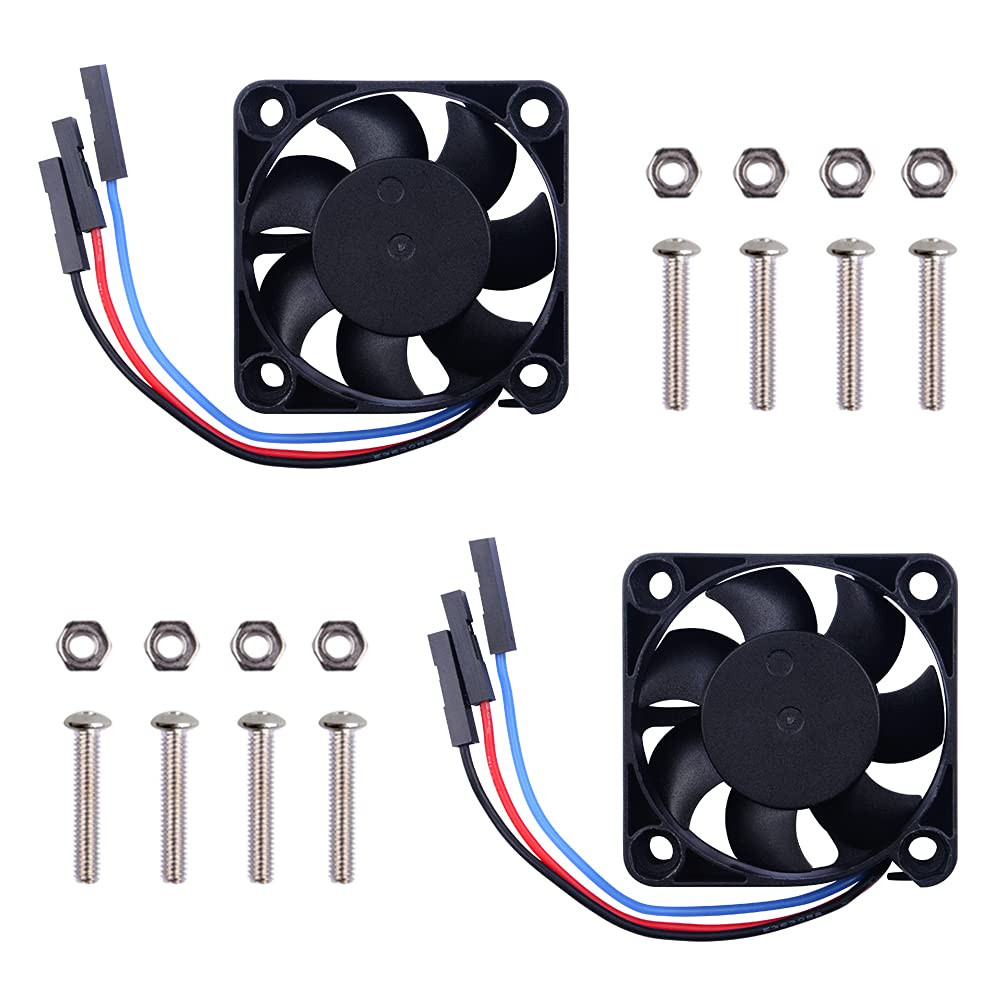 2PCS PWM Controllable Quiet 4010 Fan 40X40X10Mm DC 5V for Raspberry Pi 4, 3 B+,