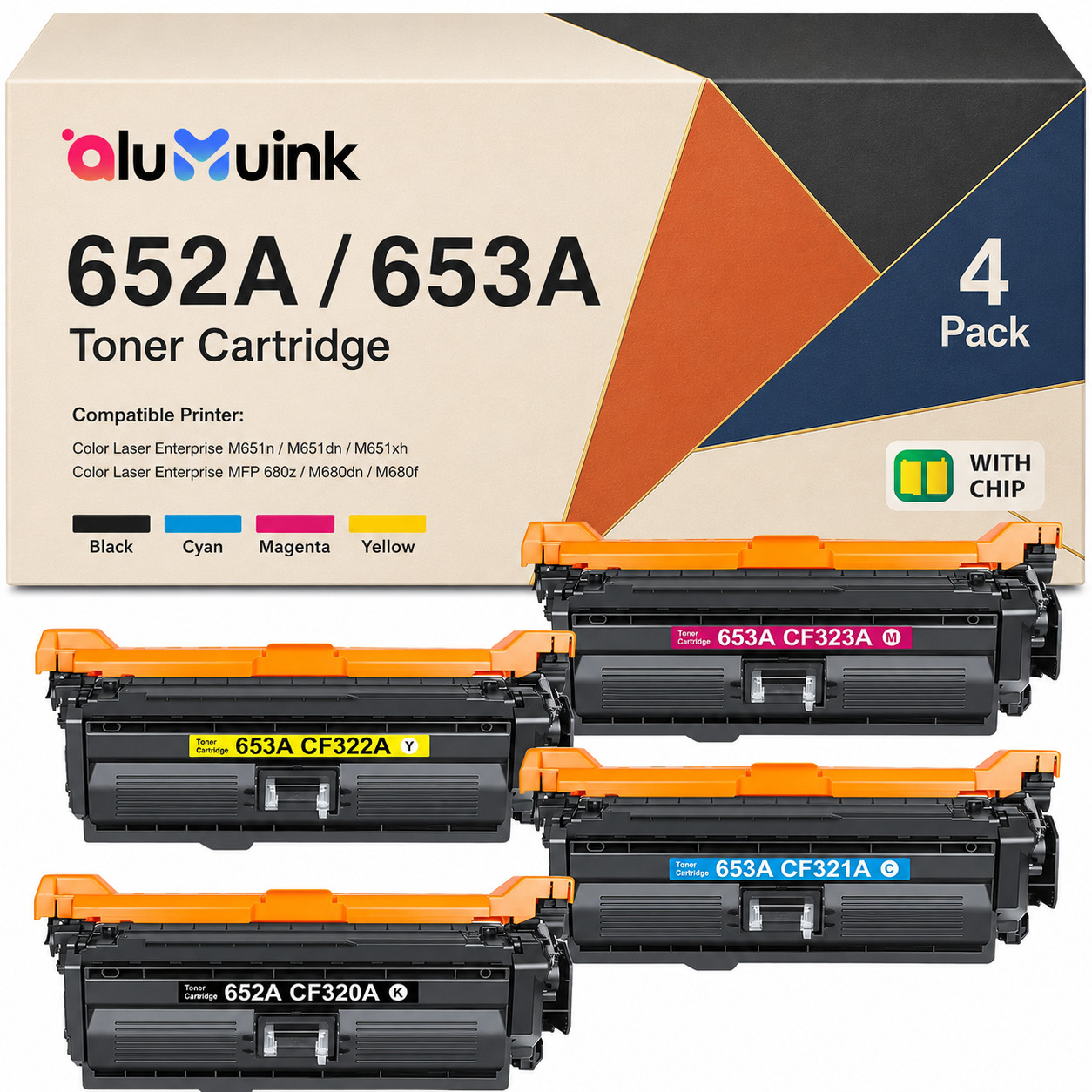 652A 653A Toner Cartridge Replacement for M651dn M651n M651xh M680 MFP M680dn