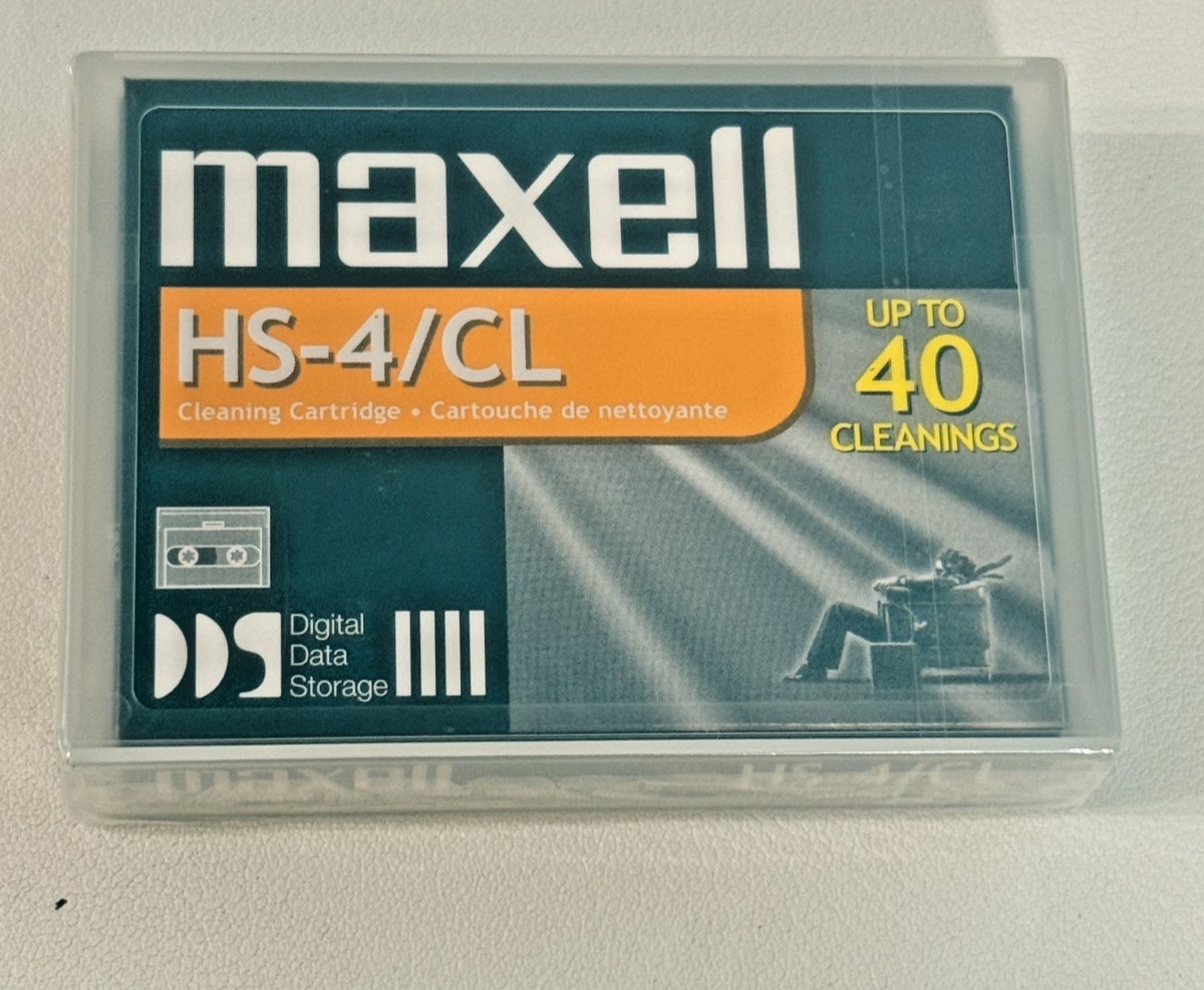 NEW Sealed HS-4/CL Maxell 4mm Cleaning Cartridge DDS & DDS2 Data Storage Drives
