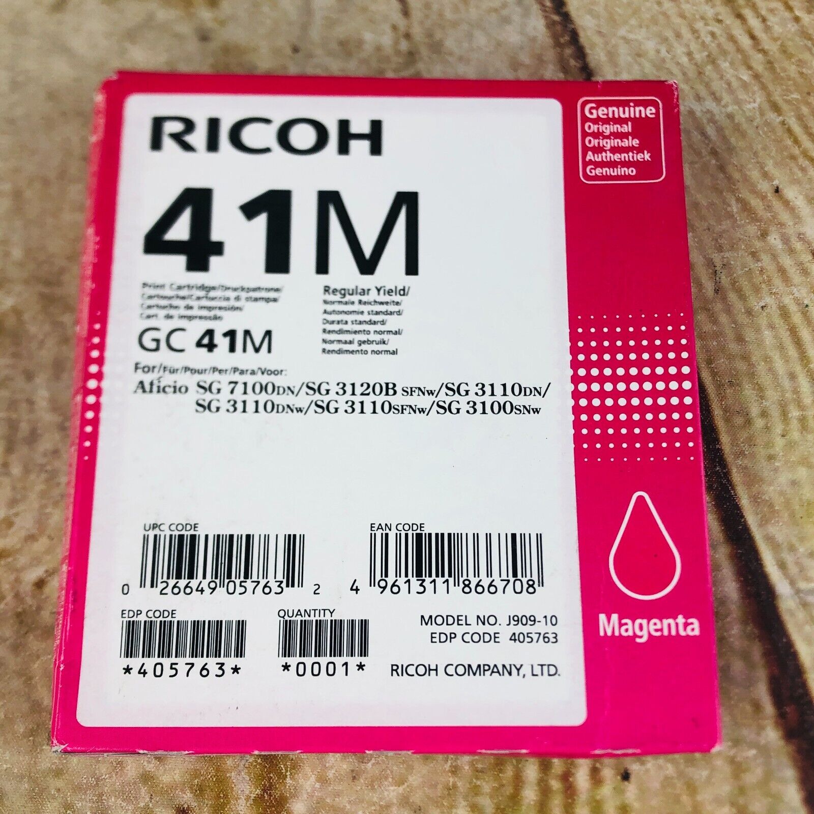 New Genuine Ricoh  41M  Ink Cartridge 2018 exp