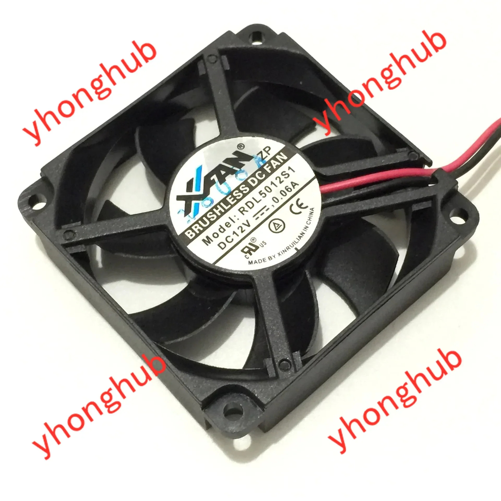 XFAN RDL5012S1 DC 12V 0.06A 2-Wire 50x50x12mm Server Cooling Fan