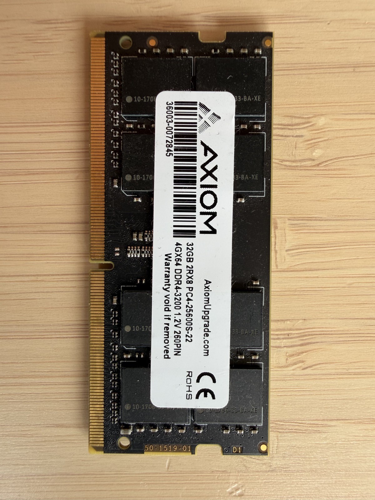 Axiom 32GB DDR4-3200 SODIMM Laptop RAM PC4-25600 2Rx8 260-Pin 4GX64 1.2V