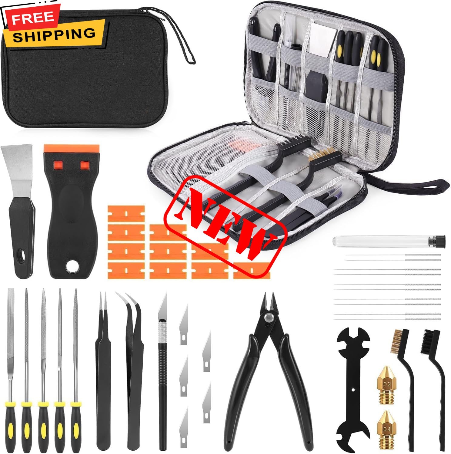 Kit de herramientas para impresora 3D, 34 piezas de accesorios para impresoras 3