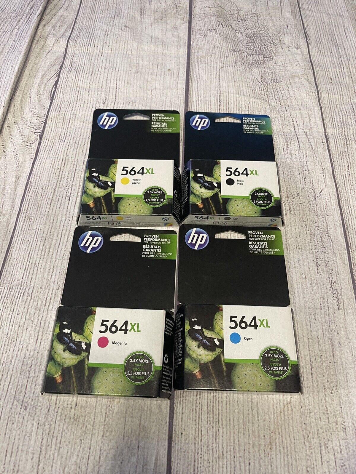 x4 New OEM HP 564XL Ink 564 XL 4 pack Lot Set GENUINE FACTORY SEALED Box Exp