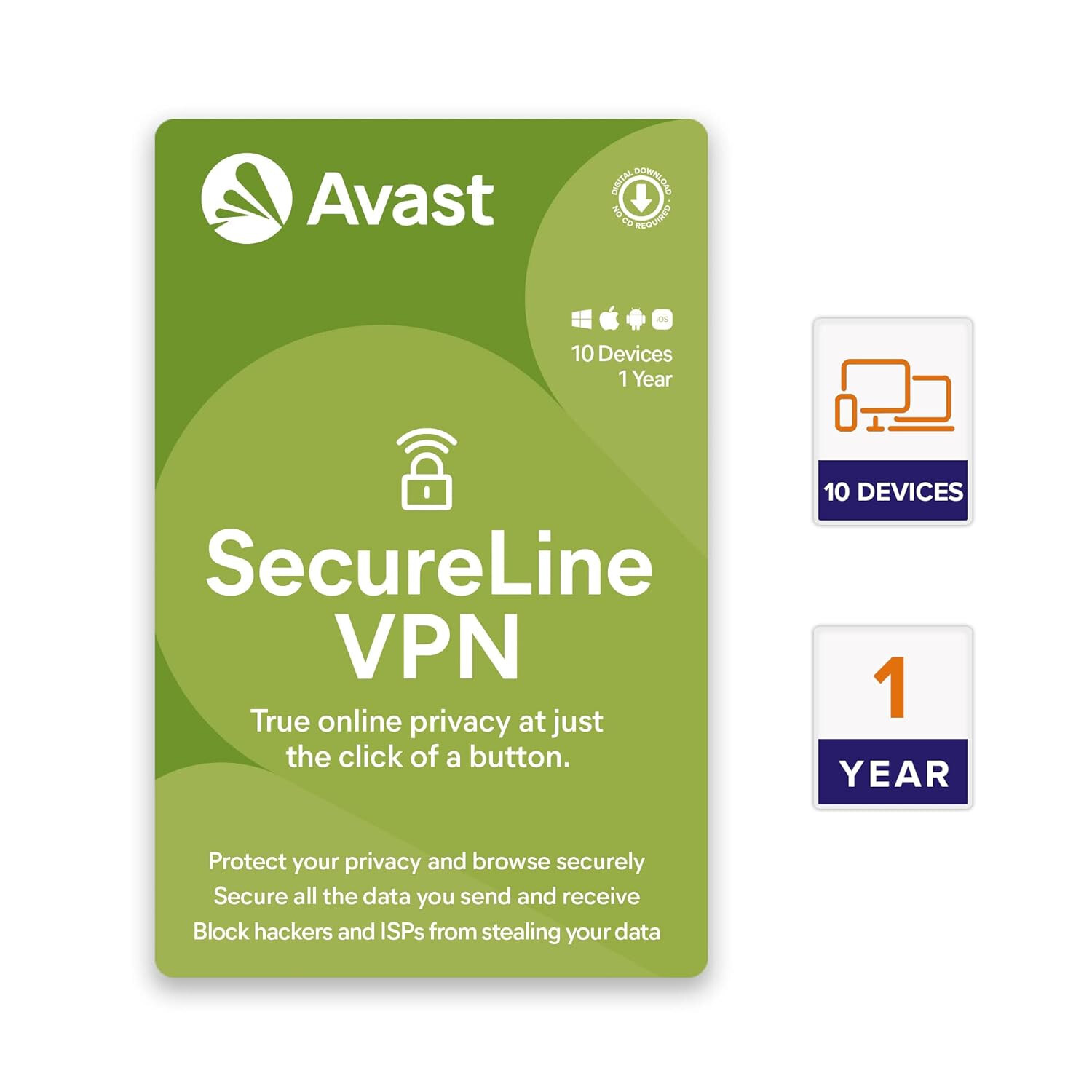 Avast SecureLine VPN for 1 or 2 Year and 10 Devices