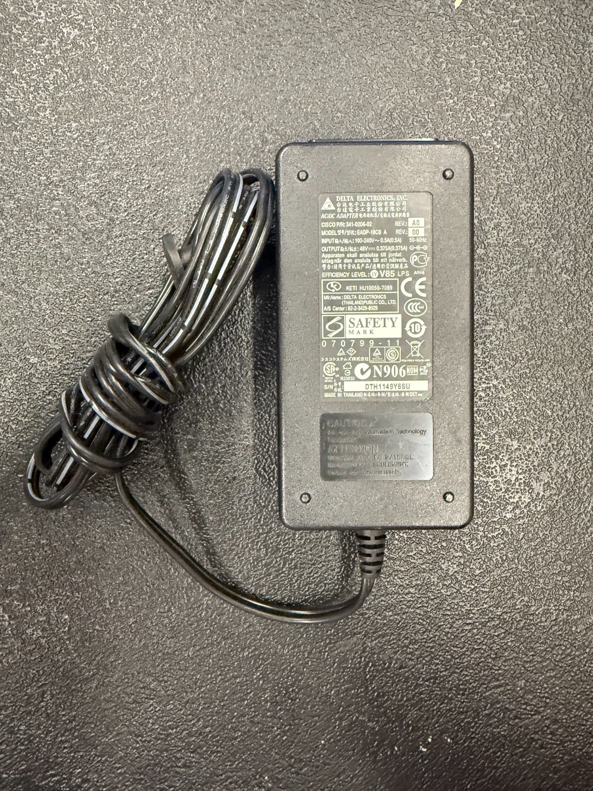 Delta Electronics (EADP-18CB A) 48V 0.375A AC Adapter Power Supply