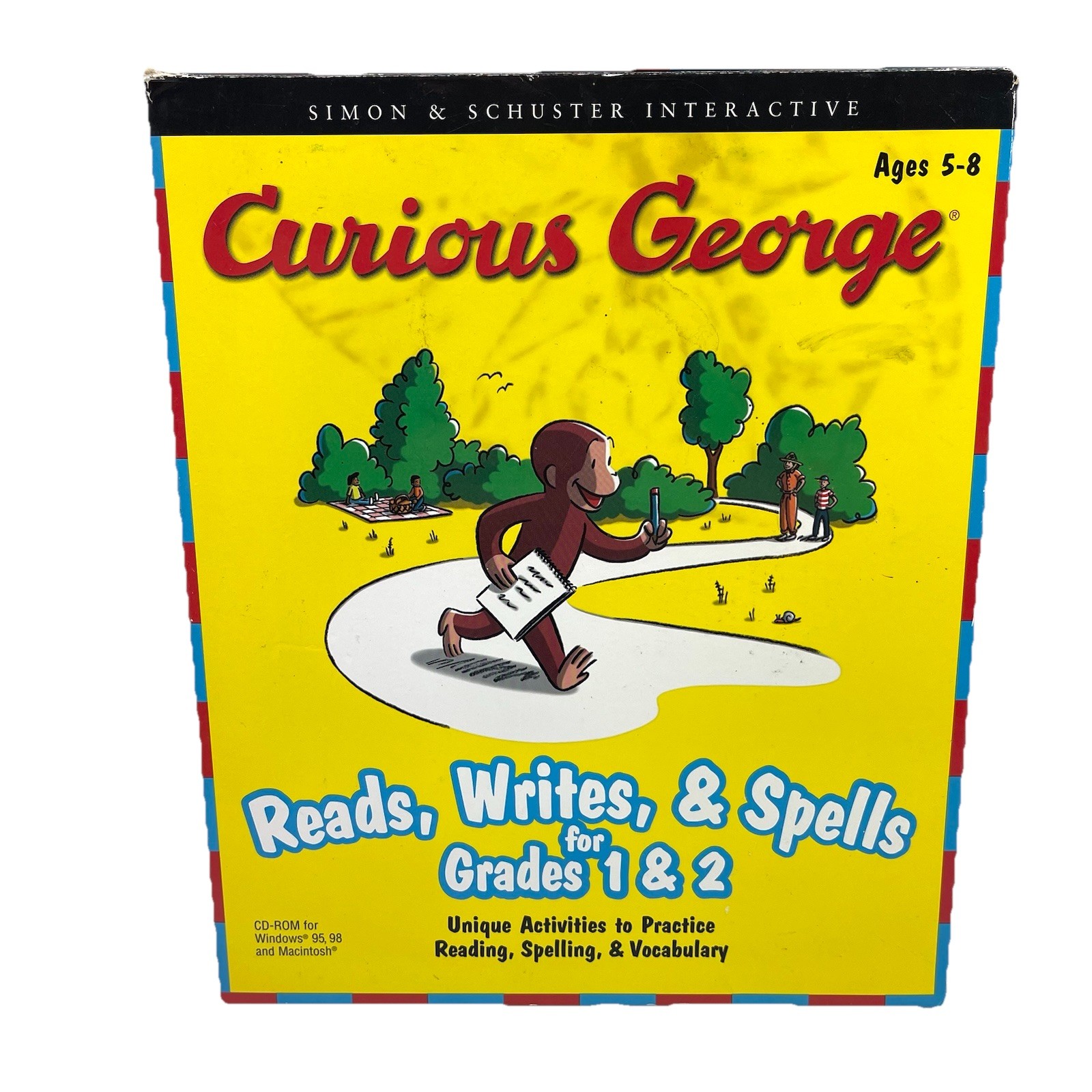 Curious George Reads Writes Spells Vocabulary Grades 1 & 2 Interactive CD PC/Mac