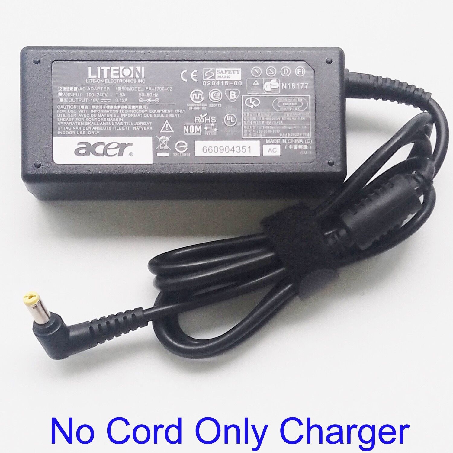 Genuine OEM Adapter Battery Charger For Acer eMachines E443 E520 E525 E627 E725