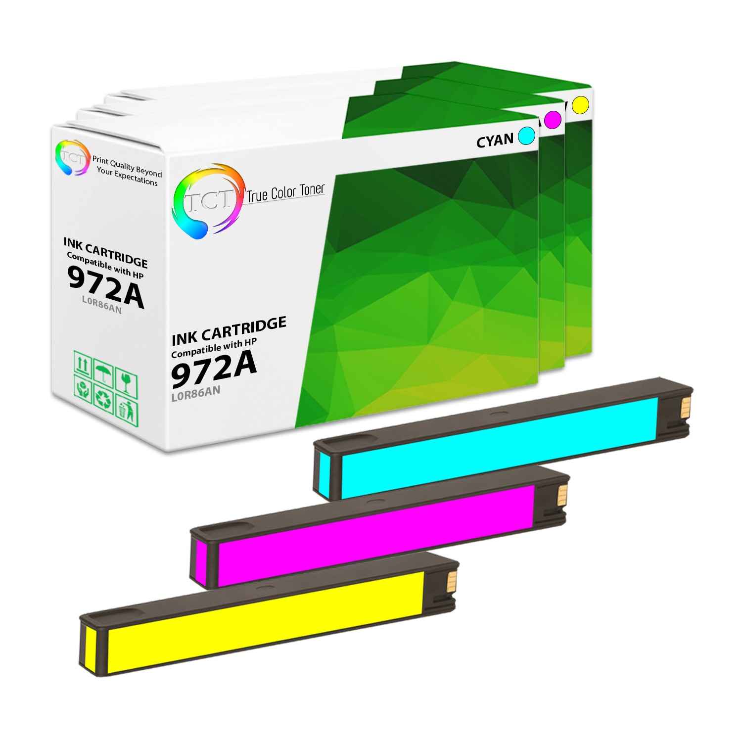 3Pk TCT 972A Combo For HP PageWide Pro 352dw 452dn 477dn 477dw 552dw Compatible