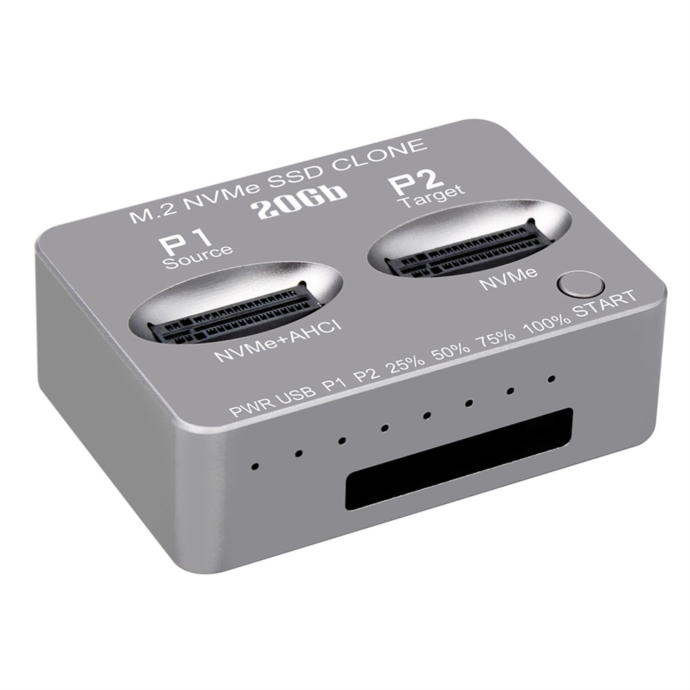 NVMe AHCI Duplicator 20Gbps SSD Dual-Bay Offline Clone Mobile Hard Drives Dock