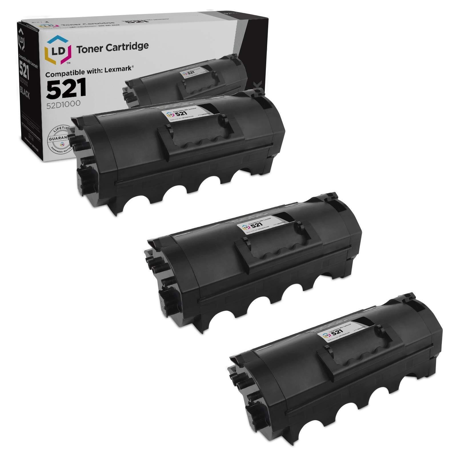 LD Compatible Lexmark 52D1000 3pk Black Toner MS810 MS811 MS812 Series