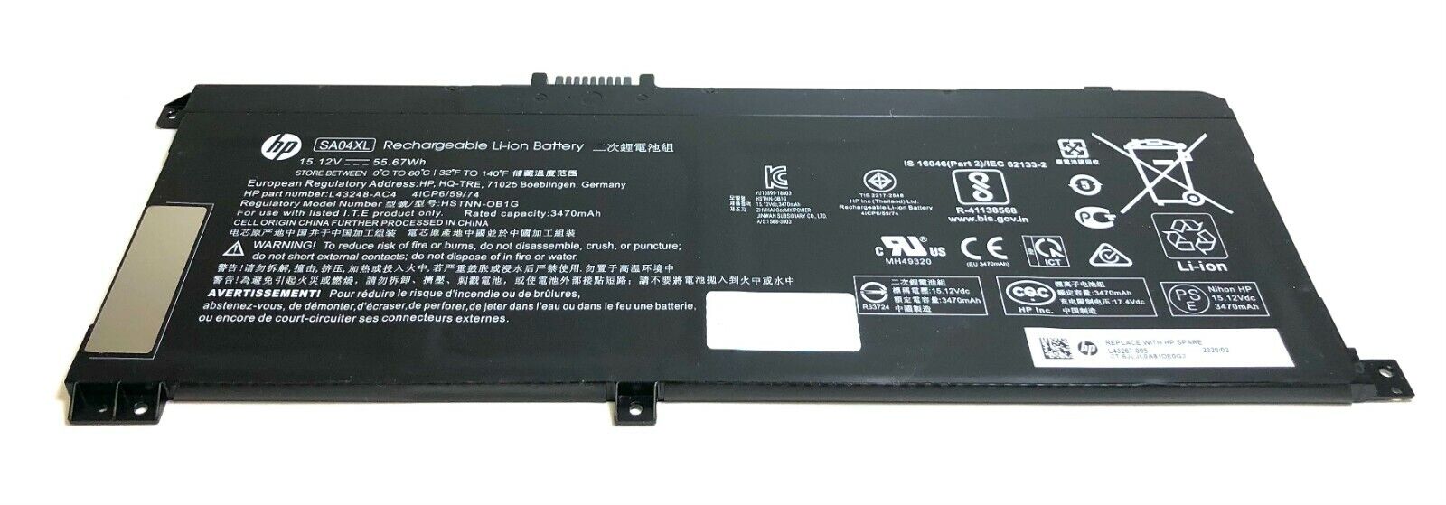 HP 15m-dr Series Genuine Battery SA04XL 15.4V 55.67Wh 3470mAh L43267-005