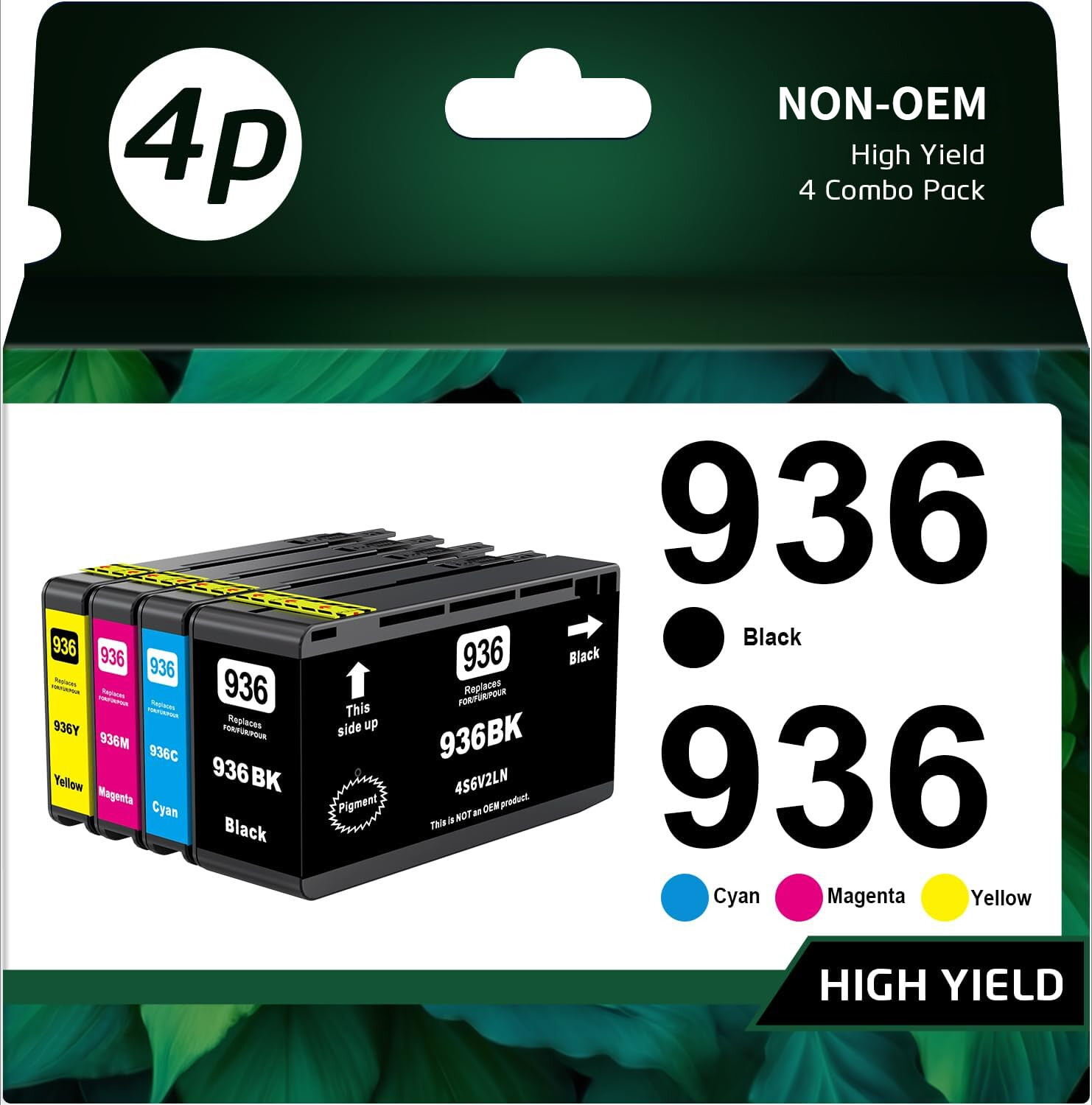 4-Pack 936 High Yield Ink Cartridges for HP 936 OfficeJet Pro 9110b 9130b 9120b