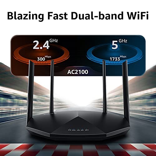 SPEEDEFY HIGH SPEED PRO WIFI ROUTER  DUAL BAND AC2100 WIRELESS ROUTER -  BLACK