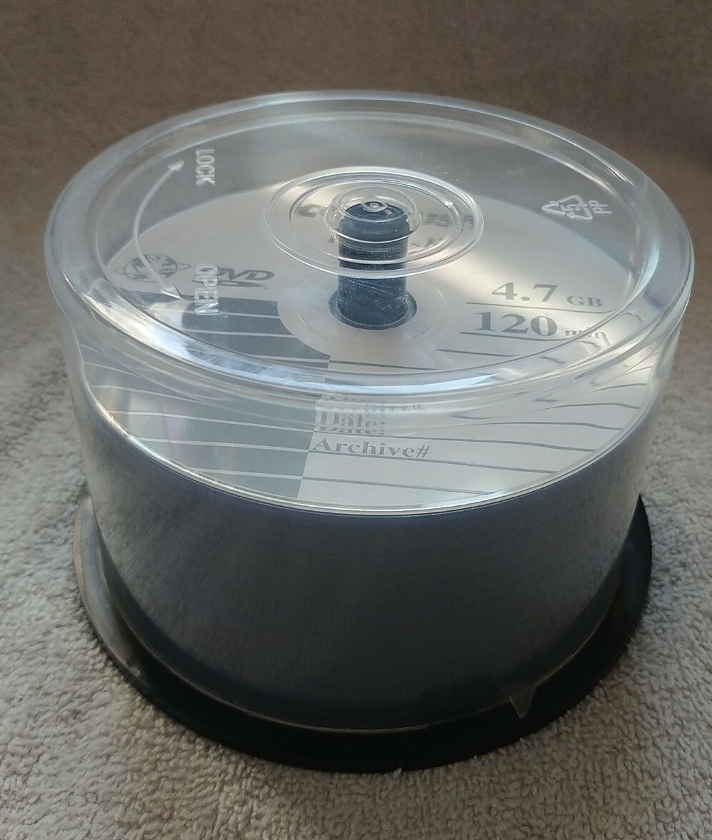 50 Pack COMP USA  DVD-R  4.7GB 120 Minute Blank Discs. OPEN BOX.