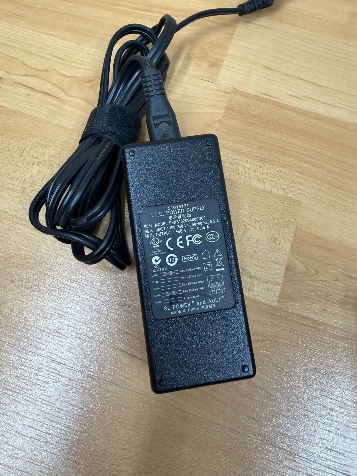 Mitel SL Power Ault 48V 0.35A IP Phone Power Supply Adapter PENB1020B4800N02