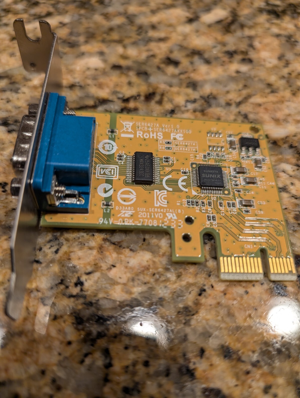 Dell Sunix 039G9N RS-232 Serial Port PCI-E Interface Card w/ Low Profile Bracket