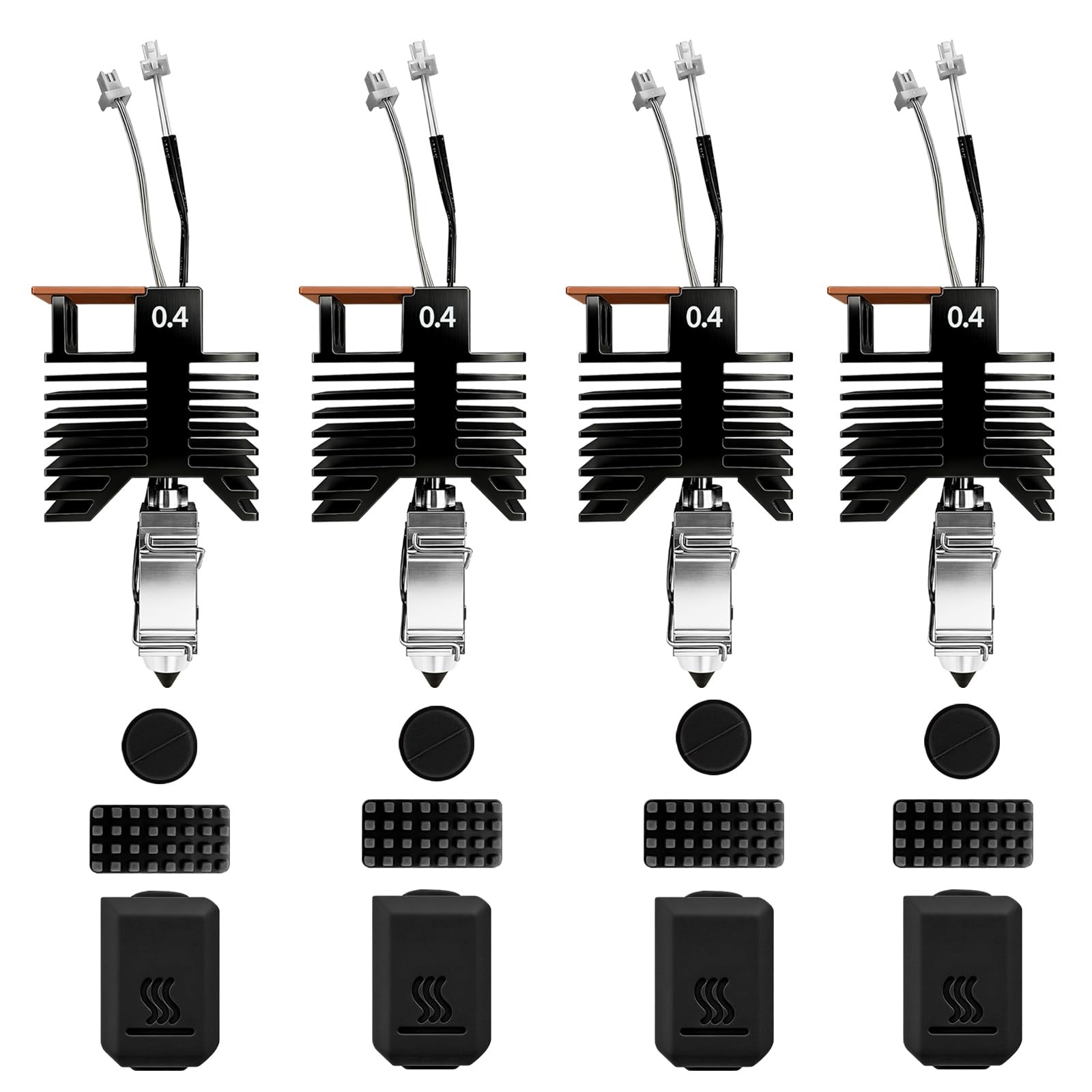 4Pcs 0.4MM U1 Hotend for Snapmaker Extruder, 24V 48W Fast Heating 0.4MM*4