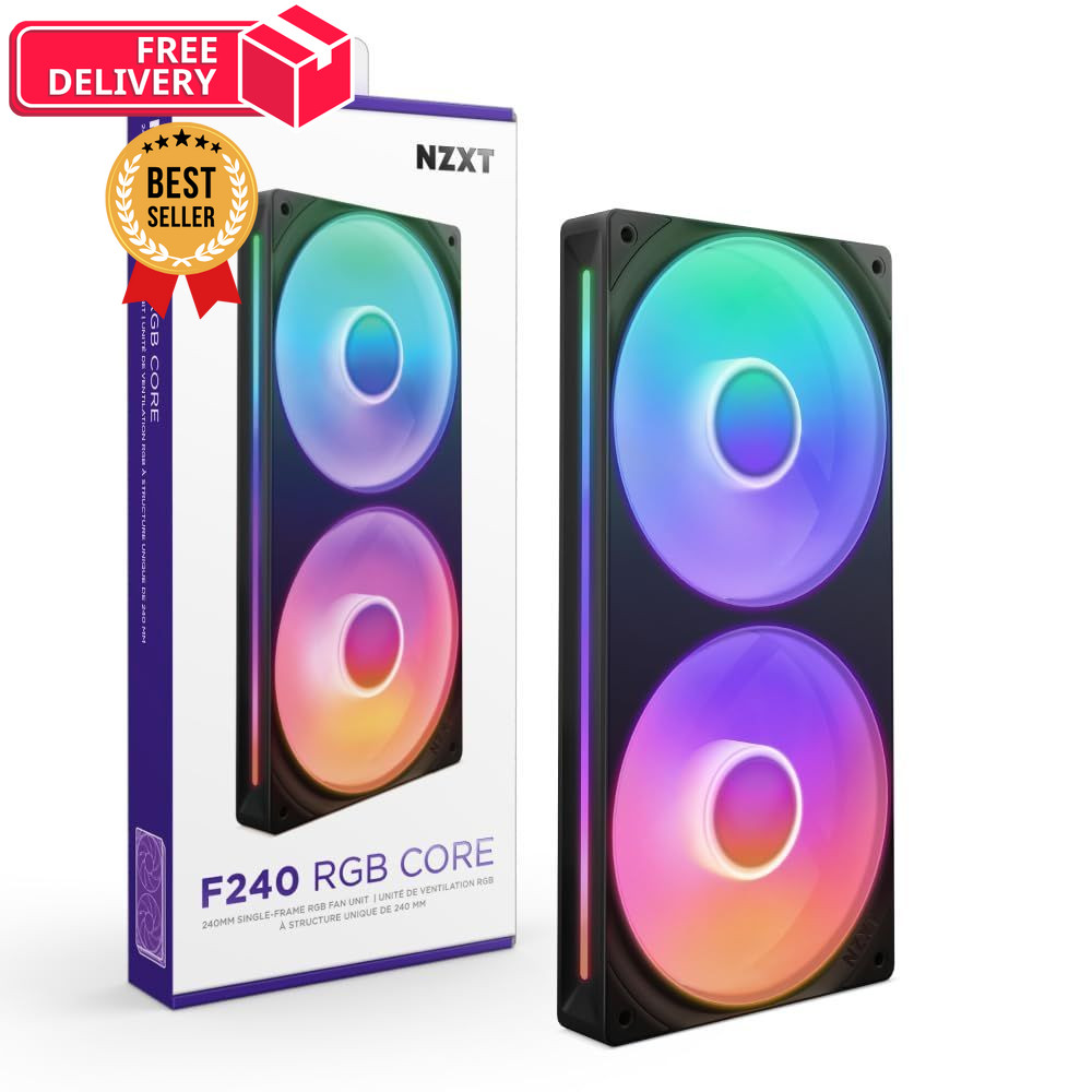 NZXT F240 RGB Core - 240mm Single-Frame Fan Unit - Black 240mm,