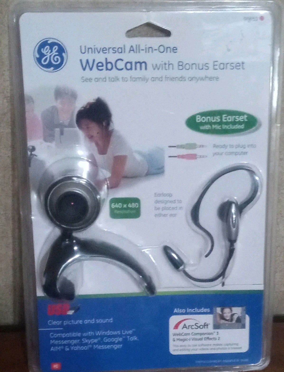 GE Universal All In One Webcam With Bonus Earset 98650 New in Sealed Package