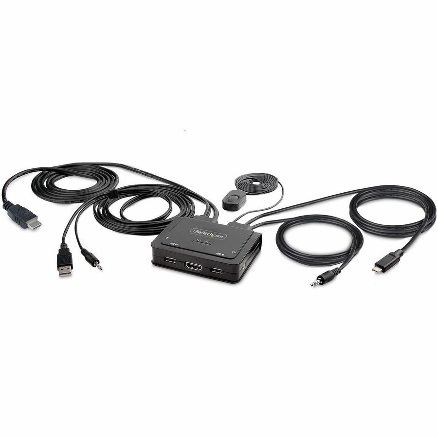 StarTech 2-Port Hybrid USB-C HDMI Cable KVM Switch 4K 60Hz C2H46UACCBLKVM