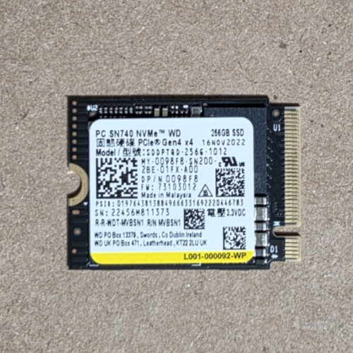 WESTERN DIGITAL / DELL 256GB PCIe 4.0 NVMe M.2 SSD SOLID STATE HARD DRIVE 098F8