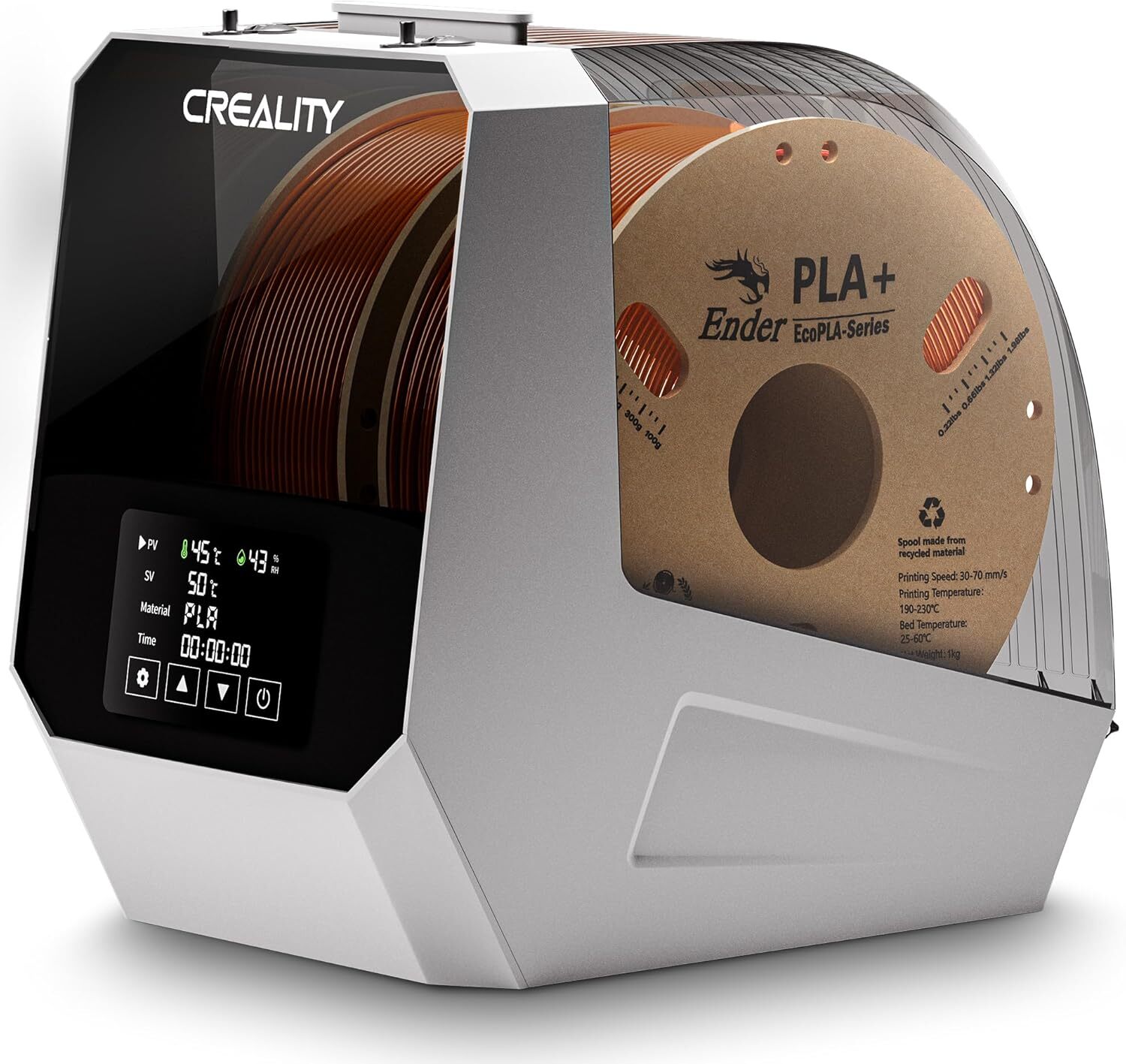 2025 Official Space Pi Filament Dryer Plus 360° PTC Fast Heating 4'' LCD Touch