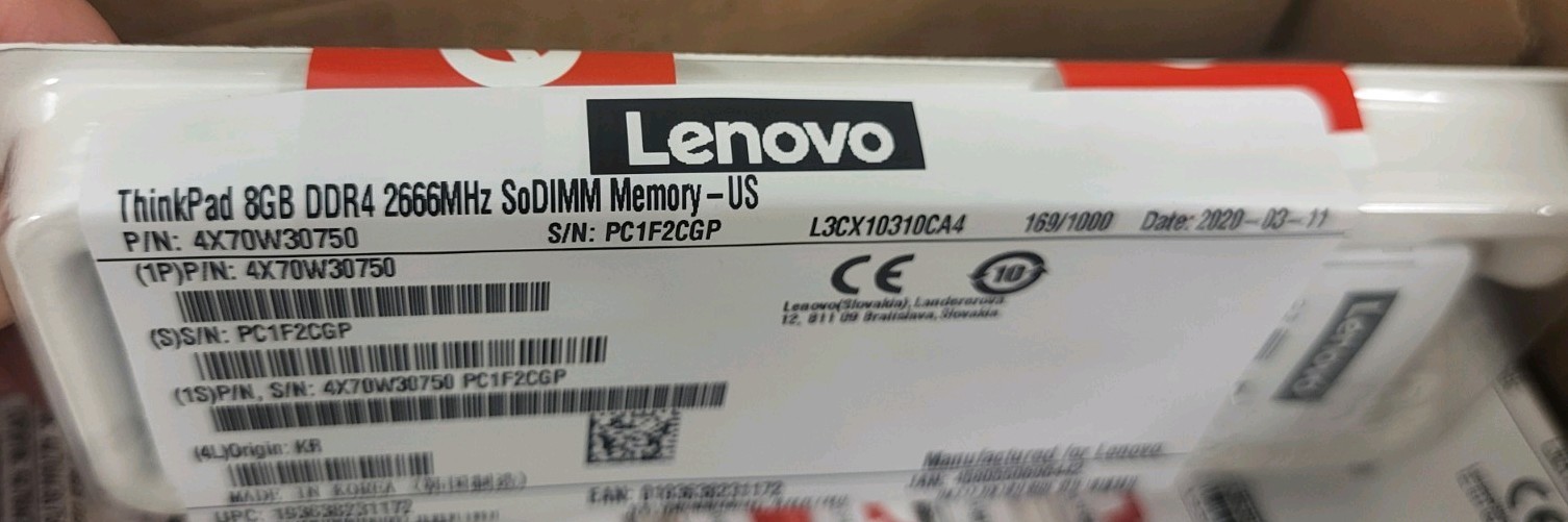 Lot Of 21 8gig DDR4 Sodimm Laptop RAM Memory Lenovo Unopened New IN Box