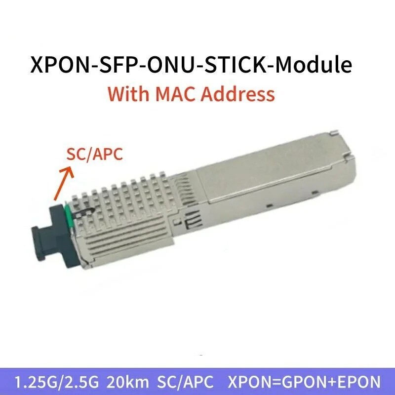HSGQ V08 EPON Stick SFP GPON ONU STICK With MAC SC with DDM V08 Version 20KM
