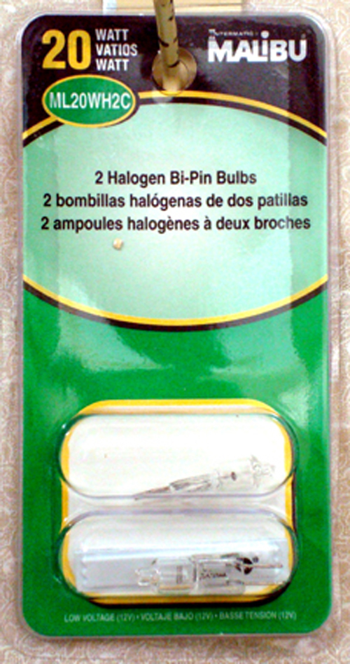 **MALIBU**  (6) 20w BI-PIN Halogen Low Voltage Landscape Light Bulbs (ML20WH2C)