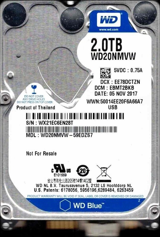 WD20NMVW-59EDZS7 DCM: EBMT2BKB WX21E OCT 2017 Western Digital 2TB
