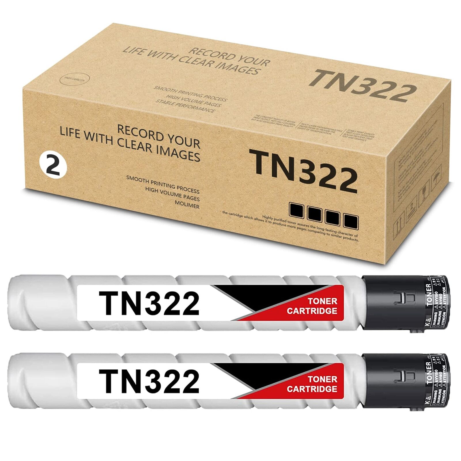 TN322 A33K030 Toner Cartridge 2-Pack for Konica Minolta Bizhub 284 224 364
